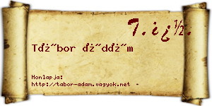 Tábor Ádám névjegykártya